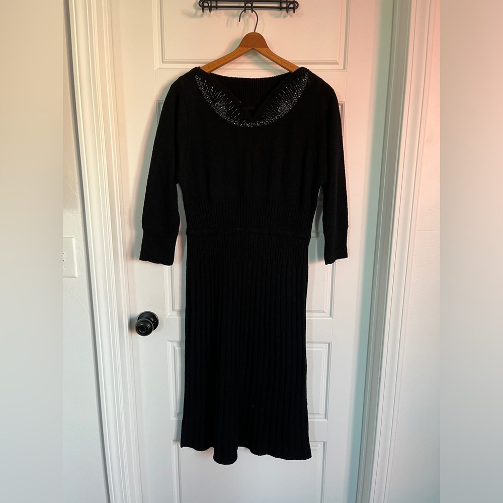 Vintage 1950’s Cocktail Dress by Lady Petite 100% Wool Larger Size Stretch
